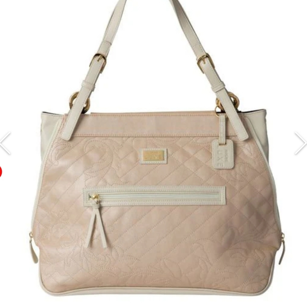 Miche Luxe Demi Rose Champagne Quilted Purse Bag Shell Faux Leather Gold Hardwar